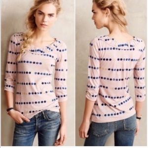 Anthropologie Polka Dot Boatneck Shirt